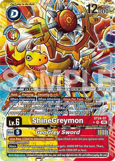 ShineGreymon // GeoGrey Sword (Dual Revolution Release Event Winner) - Dual Revolution Release Event Cards Digimon spoiler