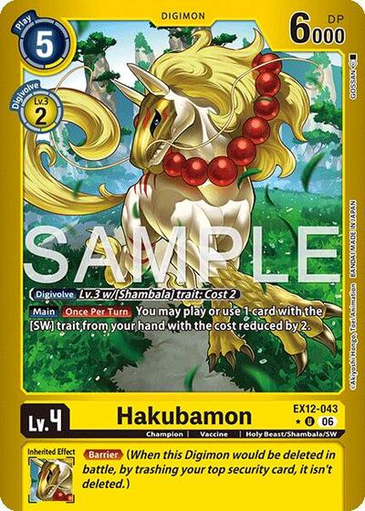 Hakubamon (Limited Foil) - Digital World Shambala Digimon spoiler