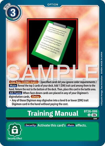 Training Manual - Timeless Bonds Digimon spoiler